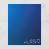 濃いモダン青色のグラデーションと編ミニマル集文字 (正面)