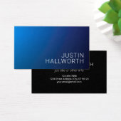 濃いモダン青色のグラデーションと編ミニマル集文字 (デスク)