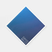 濃いモダン青色のグラデーションと編ミニマル集文字 スタンダードランチョンナプキン (角)