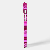 濃いモノグラムのピンクの光沢のあるサテン波 Case-Mate iPhoneケース (裏面 / 左)