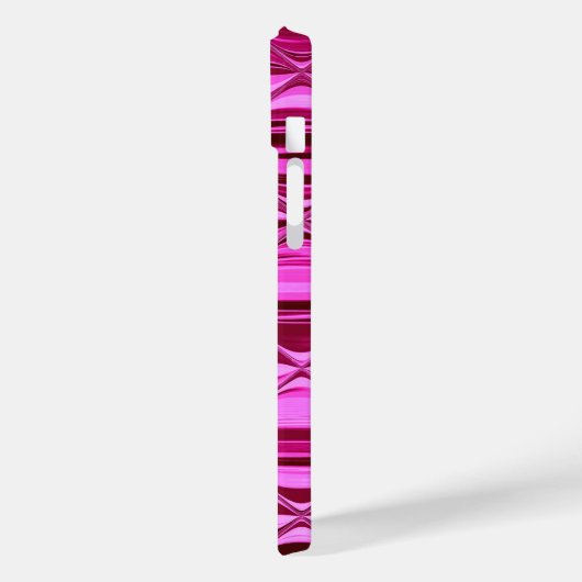 濃いモノグラムのピンクの光沢のあるサテン波 Case-Mate iPhoneケース (裏面 / 左)