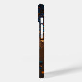 濃いモノグラムの青の砂色 Case-Mate iPhoneケース (裏面 / 左)