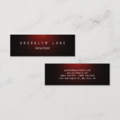 濃いユニーク赤プレーンきれいなスリム スキニー名刺 (正面/裏面)