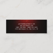 濃いユニーク赤プレーンきれいなスリム スキニー名刺 (裏面)