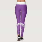 濃いラベンダーフローラストライプ白いと名モダン前 レギンス (裏面)