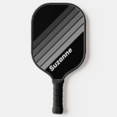 濃いレトログラデーションの虹（名前） ピックルボールラケット (裏面)