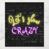 濃いレンガのネオングローサイン ワインラベル (シングルラベル)