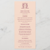 濃いワインレッドと桃のクラウンモノグラム結婚ズ メニュー (裏面)