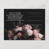 濃いワインレッドのヴィンテージ   フローラル   ありがとう ポストカード (裏面)