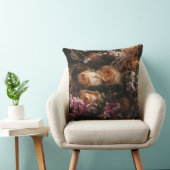 濃いヴィンテージオレンジ色フローラ クッション (椅子)