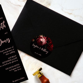 濃いヴィンテージ結婚の花 ラウンドシール