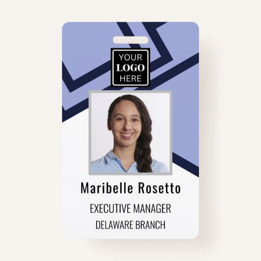 濃い企業のモダン青色の従業員バッジ バッジ (正面)