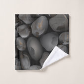 濃い光沢の小石 バスタオルセット (ウォッシュタオル)