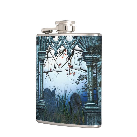 濃い墓地の背景 フラスク (左)