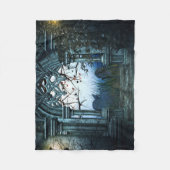 濃い墓地の背景 フリースブランケット (正面)