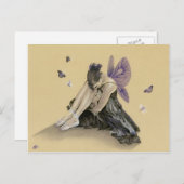 濃い妖精の紫色の翼はがき ポストカード (正面/裏面)