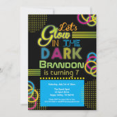 濃い子の誕生日の青いパーティー 招待状 (正面)