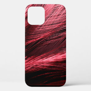 濃い抽象芸術の赤い羽 iPhone 12ケース