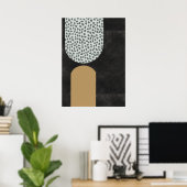 濃い抽象芸術ライムウォッシュ金ゴールドアクセント ポスター (ホームオフィス)