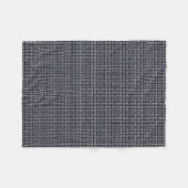 濃い日本の青色の織り模様 フリースブランケット (正面(横))