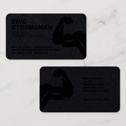 濃い暗い男らしスタイルのトレーナー 名刺 (正面/裏面)