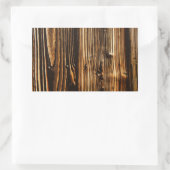 濃い木目 長方形シール (バッグ)