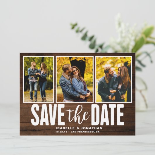 濃い木素朴目3フォトコラージュ セーブザデート (スタンド正面)