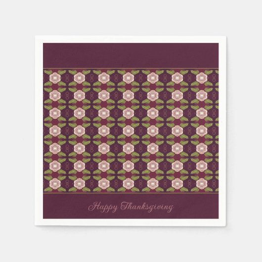 濃い梅とオリーブ・グリーン スタンダードカクテルナプキン (正面)