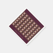 濃い梅とオリーブ・グリーン スタンダードカクテルナプキン (角)