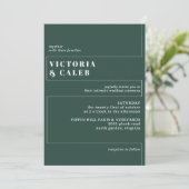 濃い森の緑 |モダンミニマ結婚リスト 招待状 (スタンド正面)