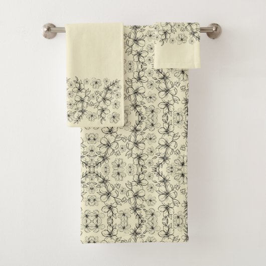 濃い淡黄色の花 バスタオルセット (インサイチュ)