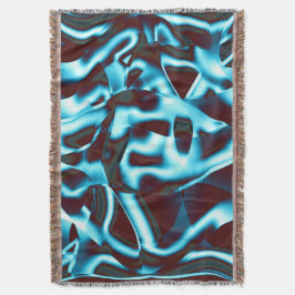 濃い澄ん赤の抽象芸術リボンのシアン色の色調 スローブランケット