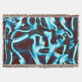 濃い澄ん赤の抽象芸術リボンのシアン色の色調 スローブランケット (正面)