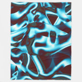 濃い澄ん赤の抽象芸術リボンのシアン色の色調 フリースブランケット (正面)