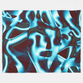 濃い澄ん赤の抽象芸術リボンのシアン色の色調 フリースブランケット (正面(横))