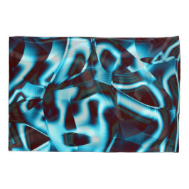 濃い澄ん赤の抽象芸術リボンのシアン色の色調 枕カバー