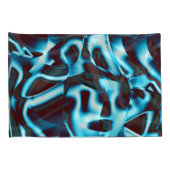 濃い澄ん赤の抽象芸術リボンのシアン色の色調 枕カバー (裏面-右)