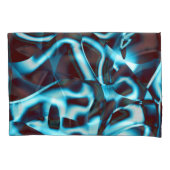 濃い澄ん赤の抽象芸術リボンのシアン色の色調 枕カバー (正面左)