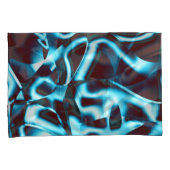 濃い澄ん赤の抽象芸術リボンのシアン色の色調 枕カバー (正面右)