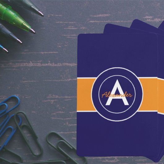 濃い濃紺のオレンジ トランプ