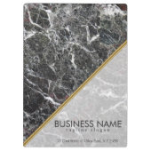 濃い灰色と白い斑点のある大理石 クリップボード (裏面)