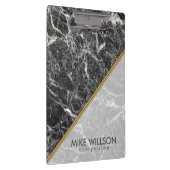 濃い灰色と白い斑点のある大理石 クリップボード (右)