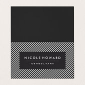 濃い灰色と白のストライプ 名刺 (外部フラット)