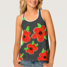 濃い灰色と赤のフローラ