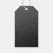濃い灰色のグラデーションジオメトリメッシュモノグラム ギフトタグ (裏面)