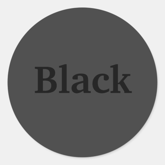 濃い灰色のステッカーの黒い色の単語 ラウンドシール (正面)