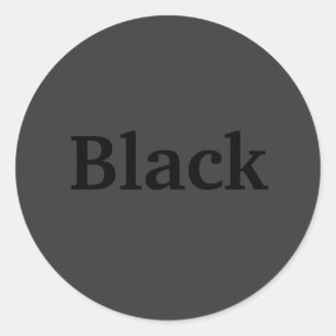濃い灰色のステッカーの黒い色の単語 ラウンドシール
