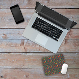 濃い灰色のパターンのフローラ野花マウスパッド マウスパッド