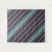 濃い灰色のピンクのパタストライプのーン タペストリー (正面(横))