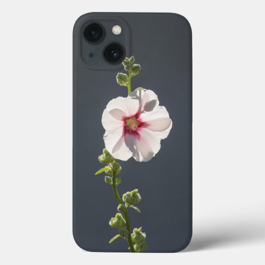 濃い灰色のピンクの花葉マローグリーンの花 Case-Mate iPhoneケース (裏面)